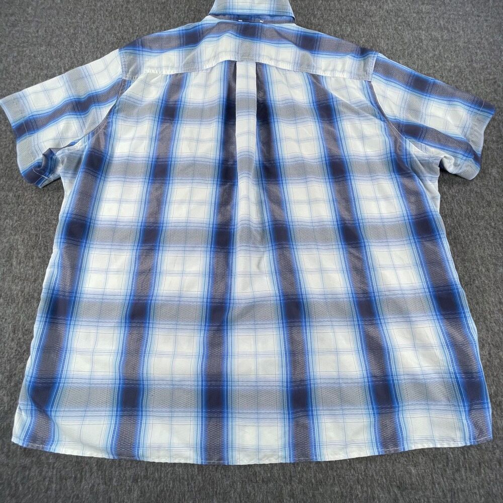 Eddie Bauer 2X Blue Plaid Fishing Shirt Mesh Vent Short Sleeve Hiking Gorpcore - Picture 11 of 12